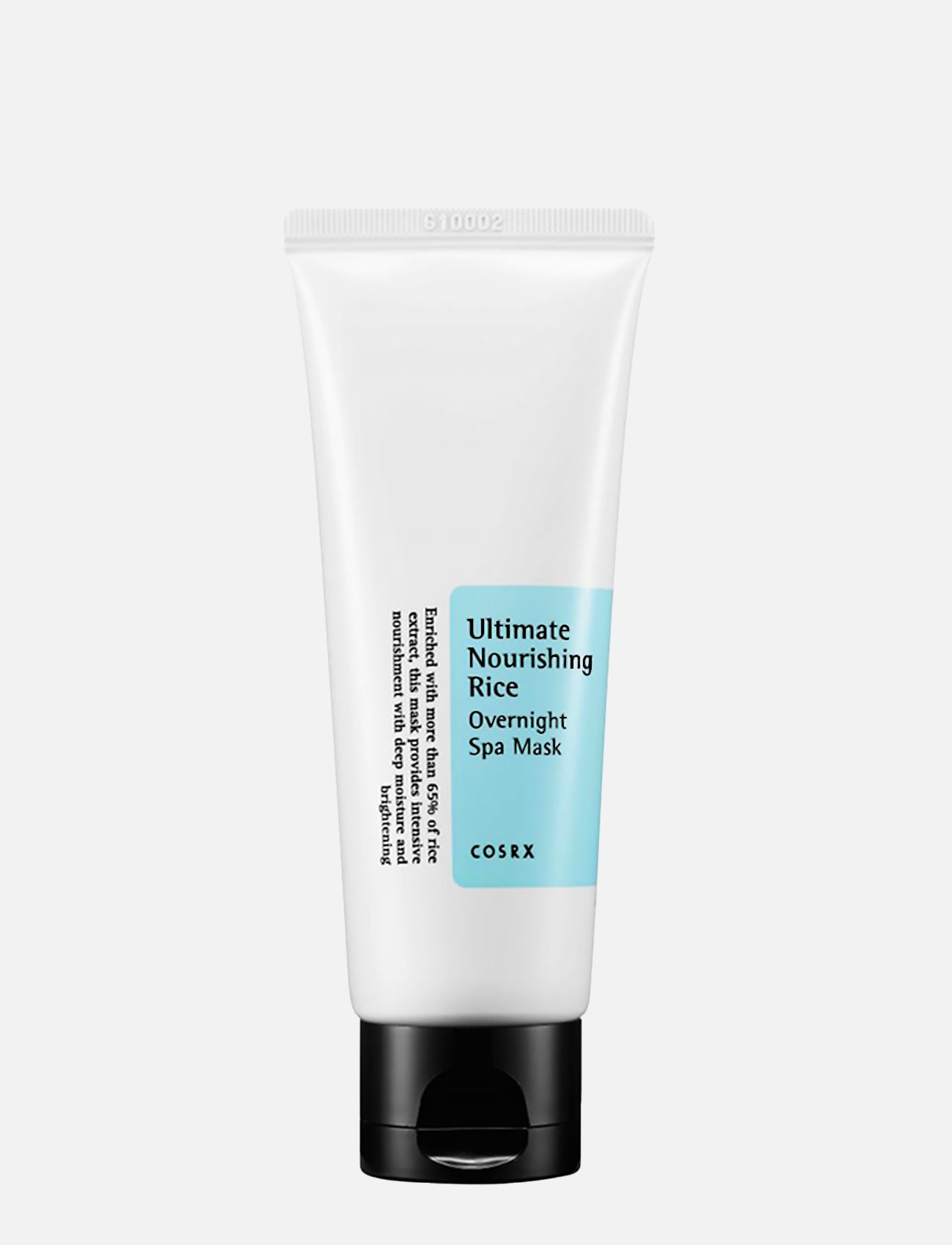 Die Cosrx Ultimate Nourishing Rice Overnight Spa Mask vor hellgrauem Hintergrund.